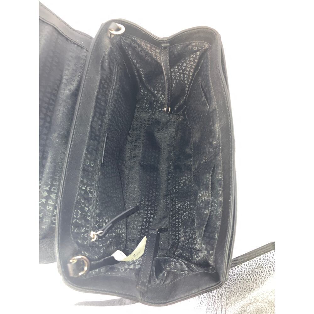 KATE SPADE MEDIUM BLACK SAFFIANO LEATHER AND VELVET HANDBAG - Picture 12 of 16